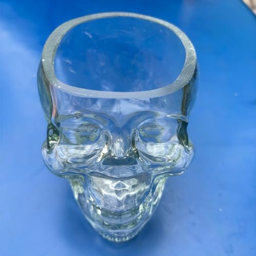 12oz Skull Wine Glass - Clear Novelty Drinkware for Spirits & Halloween Party (Medium, 1pc)