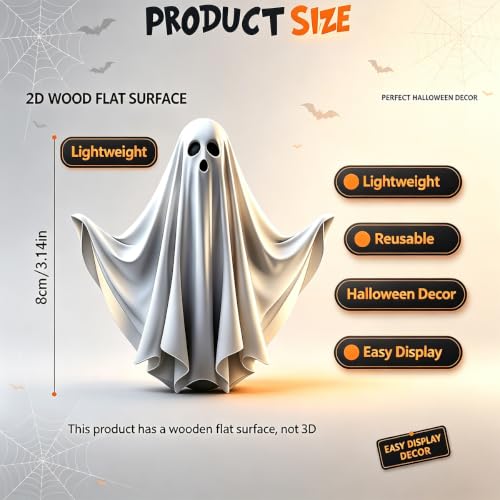 Halloween Wooden Ghost Ornaments - 18 Pcs Spooky Tree Decorations - Variation of THIS listing