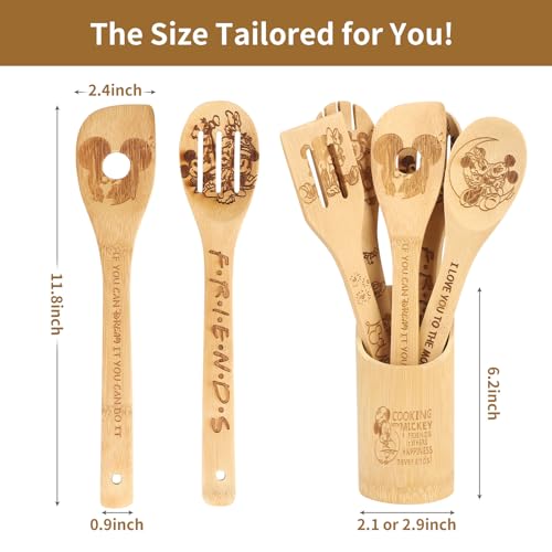 Gray Wooden Cooking Spoon Set with Apron & Oven Mitt - Kitchen Utensils & Gifts