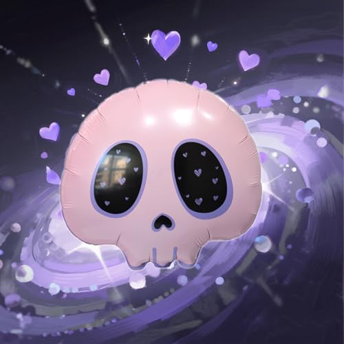 Pink Skull Foil Balloon Set for Halloween and Party Decor - 2 Pack
