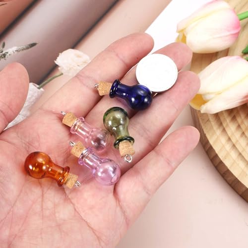 Mini Glass Bottles Jars with Cork Stoppers - Pink, 30 Pcs, DIY Crafts & Decor
