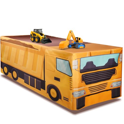 Construction Vehicle Tablecloth - Yellow, 48 x 24 Inches, Kids' Birthday Party Decor