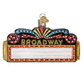 Broadway Marquee Glass Christmas Ornament - Handcrafted Holiday Tree Decoration - Drama Collection