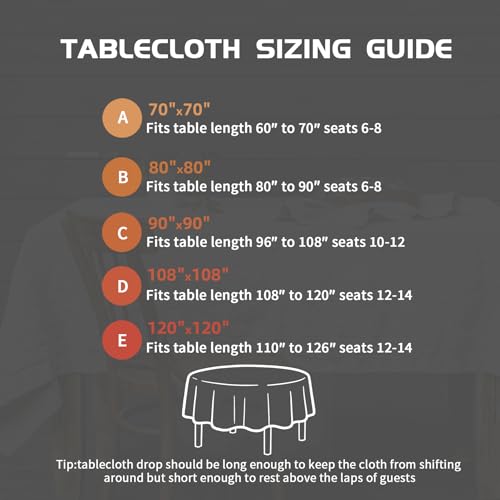 EVERLY 100% Pure Linen Round Tablecloth 70 Inch – Natural, Machine Washable, Decorative for Weddings & Events - Linen / 70"