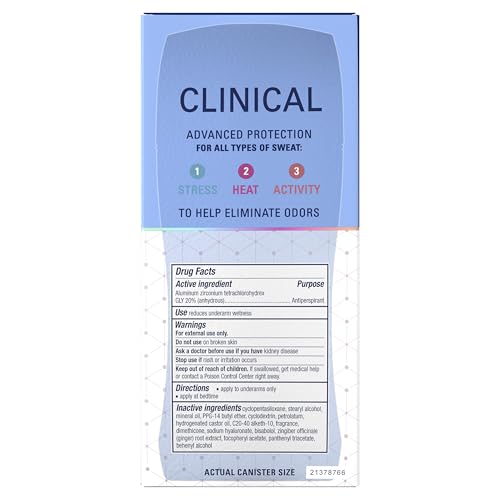 Secret Clinical Strength Antiperspirant Deodorant for Women, 100hr Sweat & Odor Protection, 3X Stress Protection with Hyaluronic Acid, Invisible Solid, Completely Clean Scent, 2.6 oz (Pack of 2)