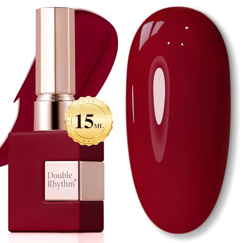 Double Rhythm 15ML Gel Polish - Burgundy Red, Same Color, Soak Off UV/LED