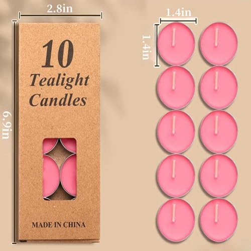 Purple Tea Candles Wedding 10 Pack - Long Burn Time Votive Party Decor