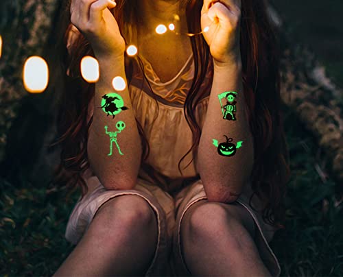 Glow in the Dark Halloween Temporary Tattoos for Kids & Adults 360pcs