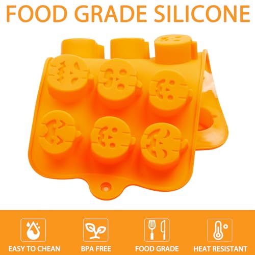 Halloween Silicone Candy Molds Set - Ghost & Pumpkin, Brown & Orange, 4 Pack