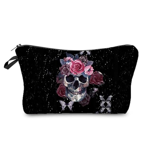 Floral Skull Cosmetic Bag for Women - Variation hz2138