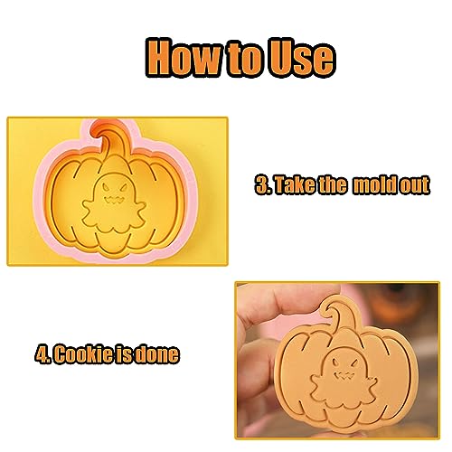 Mini Pumpkin Cookie Cutters Set - Halloween Raised Design Pastry Stamps - Pumpkin-Pattten