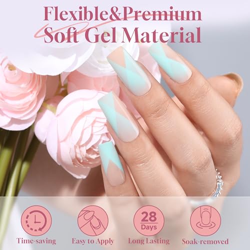 UNA GELLA Medium Square Gel Nail Tips Full Set - A01-Medium Square Variant