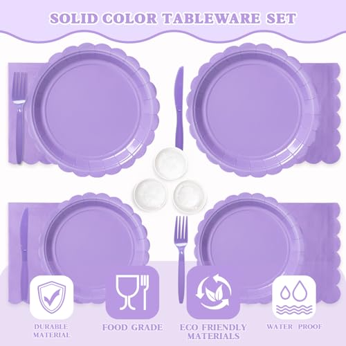 Lavender Paper Plate and Napkin Party Supplies Set - 350 Pcs, Variation of THIS Listing