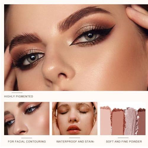 5 Color Eyeshadow Palette - Matte Shimmer Glitter Eye Makeup - B01