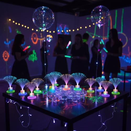 Mini Fiber Optic Lamp Glow Party Favors - Clear 10 Inch, 30 Pack