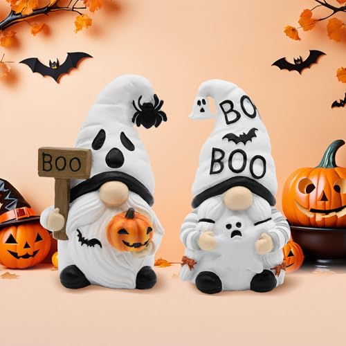 Halloween Ghost Gnome Decor - Cute Resin Figurines for Home & Garden