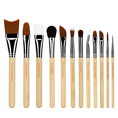 Professional Makeup SFX Brush Set 12-Piece with Double Pouch - Special Effects Tools