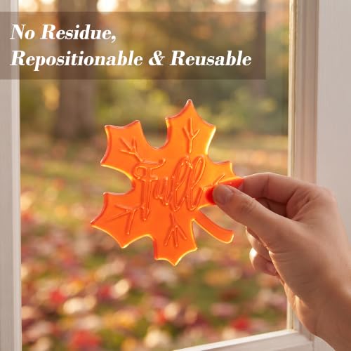 12 Sheets Gel Window Clings Assorted Holiday Decorations for Windows