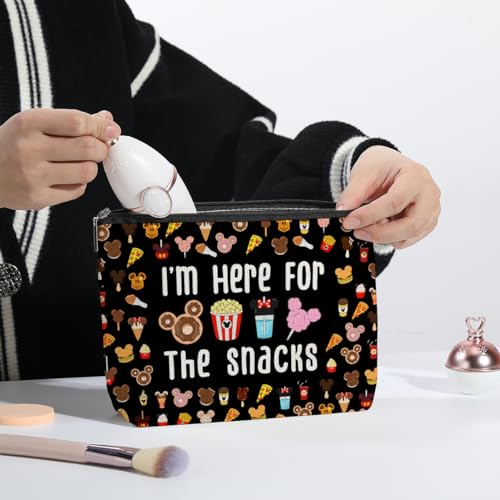 Travel Cosmetic Bag for Snacks and Makeup - Waterproof Toiletry Organizer - Black (Variation: Snacks)