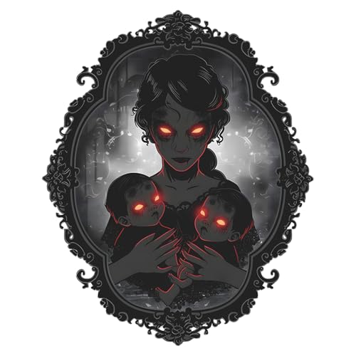 Halloween Wall Decals Female Ghost Mother Child 3D Horror Wall Stickers - Black Ghost Variation