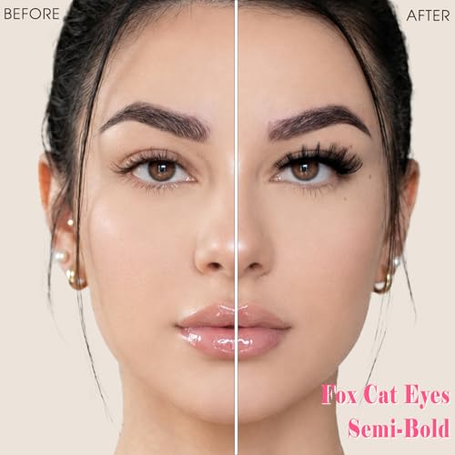 Cat Eye Lashes Natural Fox Eyelashes 8-16MM C Curl Wispy False Strips - 10 Pairs