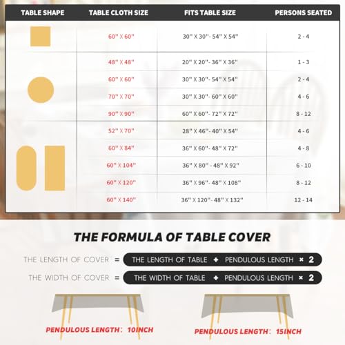 Halloween Tablecloth 60x84 Inch Rectangular Buffalo Plaid Moon - Black and Orange