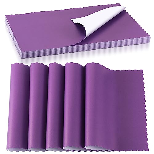 Disposable Paper Placemats 200 Pack - Scalloped Edges, 10x14 Inches, Purple