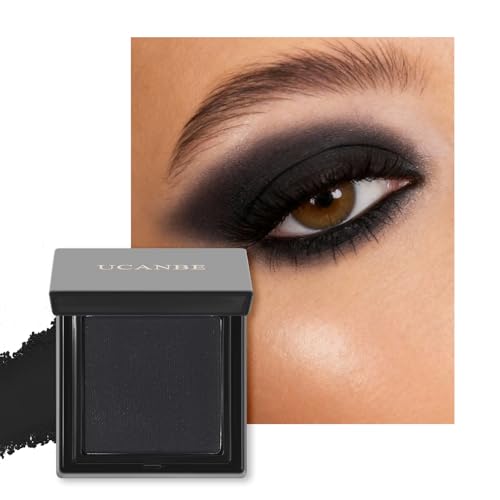 UCANBE Black Single Eyeshadow Palette - 13 Black Matte & Glitter Shades