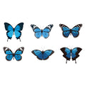 Blue Butterfly Temporary Tattoos Set - 6 Sheets for Halloween Nurse Costume & Cosplay