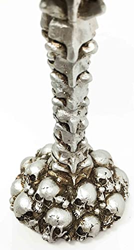 Silver Ossuary Skull Goblet - 8oz Graveyard of Lost Souls Wine Chalice