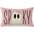 Pink Halloween Throw Pillow Cover 12x20 Spooky Ghost Decor - Pack of 1