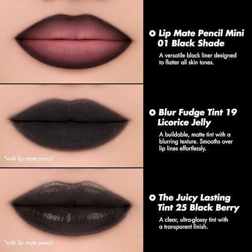 Black Lip Makeup Set - Gloss, Matte & Lip Liner Trio - Limited Edition