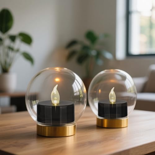 Nancia 12-Pack Battery Operated LED Flameless Tea Lights - Black, Safe & Romantic