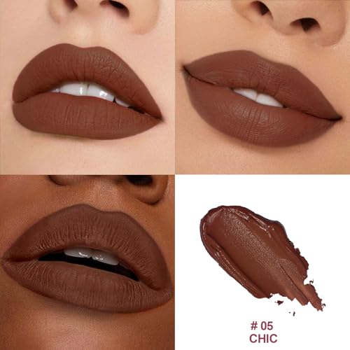 Dark Brown Matte Lipstick - Vegan, Nourishing, Long-Lasting | 05 CHIC