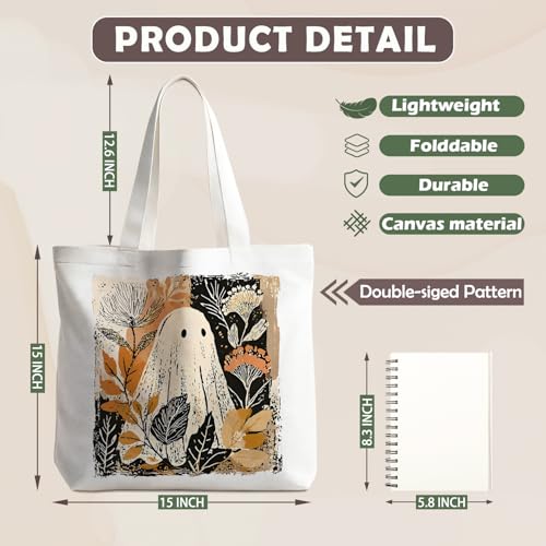 Halloween Tote Bag for Women Gothic Reusable Shopping Bag - Variation 02