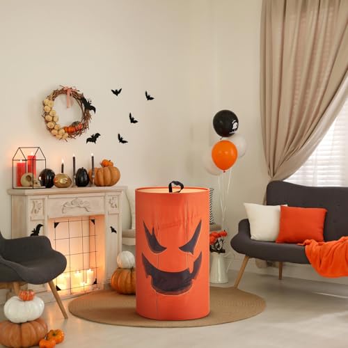 Large Halloween Candy Bucket - 24x14 Inch Pumpkin Ghost Design Trick-or-Treat