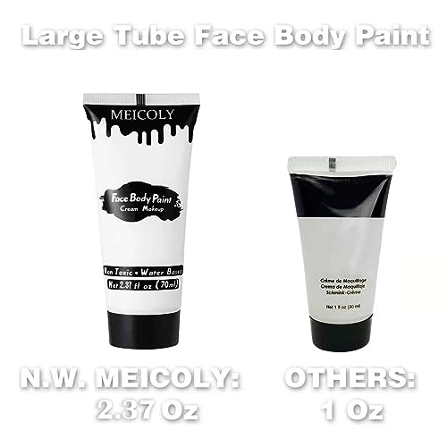 White Face & Body Paint - 2.37Oz Full Coverage Clown Zombie Halloween Makeup
