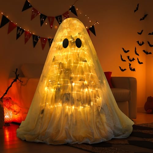 Halloween Ghost Tree Cover 6.23ft x 4.27ft for Christmas & Halloween Decor