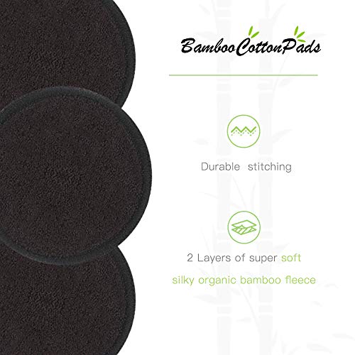 Reusable Makeup Remover Pads 10-Pack Organic Cotton Face & Eye Wipes with Laundry Bag