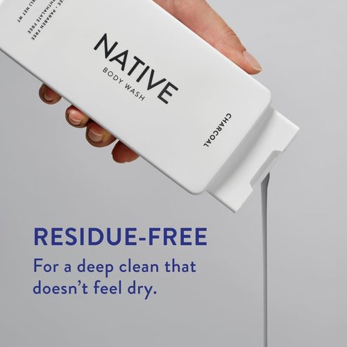 Native Body Wash - Naturally Derived Ingredients | Sulfate, Dye & Paraben Free | Charcoal, 18 oz (Pack of 2)