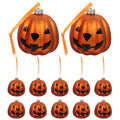 Halloween Pumpkin Hanging Decorations Set - 12 Plastic Ornaments for Festive Indoor & Outdoor Decor