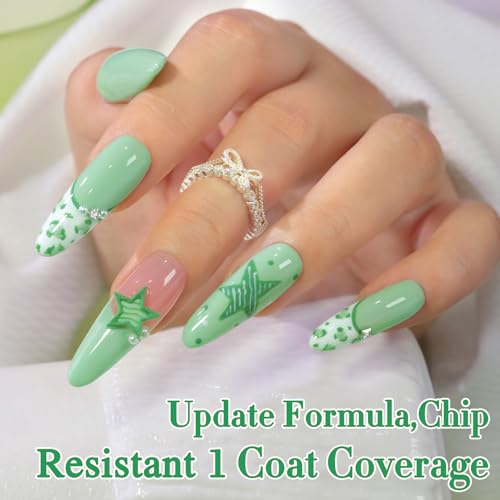 Gel Nail Polish Light Sage Green - Quiet Green 15ML Soak Off Manicure