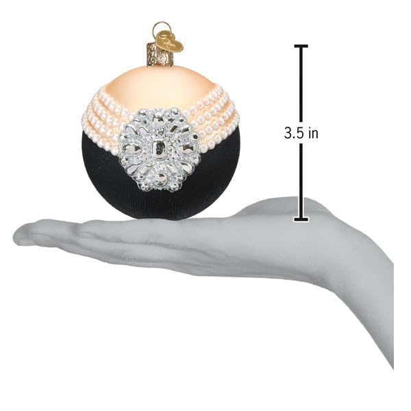 Vintage Hollywood Glam Glass Christmas Ornament - Hand-Painted Holiday Keepsake