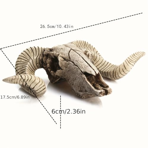 Romeeton Sheep Skull Wall Hanging Decor - Unique Metal & Resin Wall Art for Home & Bar - Variation A