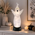 Halloween LED Water Globe with Spinning Ghost and Smoky Water Effect - 13.5 Inch Spooky Night Light