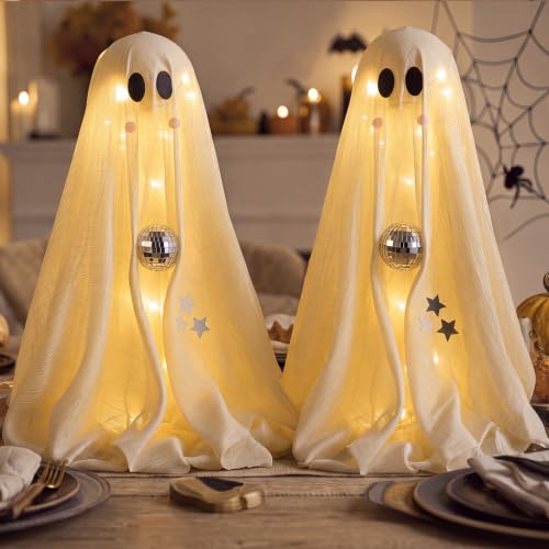 Lighted Ghost Halloween Decorations Set for Indoor & Outdoor Festive Decor