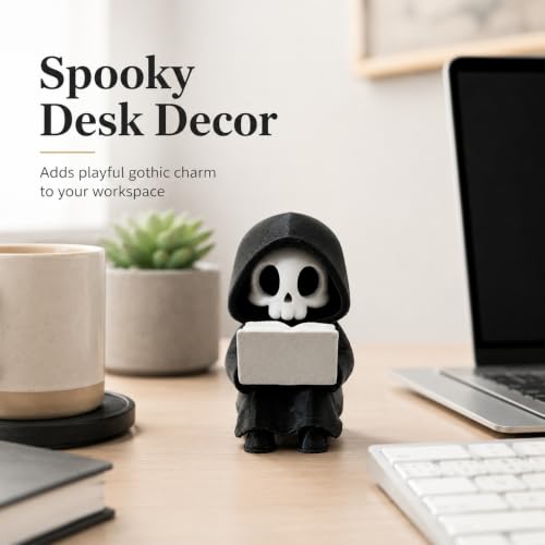 Halloween Cute Grim Reaper Reading Book Figurine - Skeleton Skeleton Statue Mini Decor