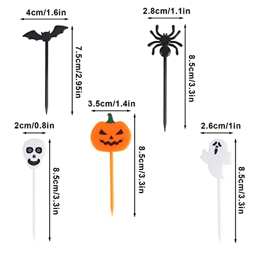Halloween Animal Fruit Food Picks - 50 Cartoon Fruit Forks for Kids Party