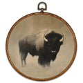 KSDUT Retro Cow Wall Art Decor - Round Mid Century Modern Canvas Frame - Animal Variation 7