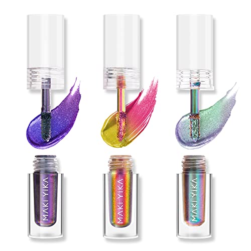 Liquid Multichrome Glitter Eyeshadow Set - 3 Colors, Long Lasting, Vegan & Cruelty-Free - Variation #1+5+6